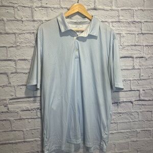 Greg Norman Collection XL White and Light Blue Patterned Polo